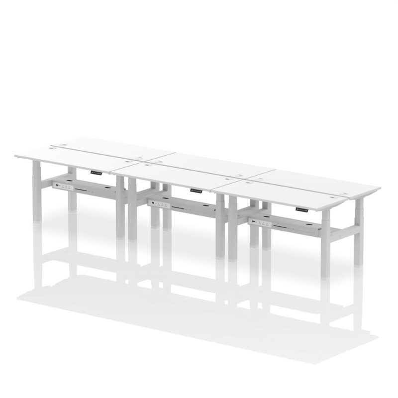 Air Back-to-Back Slimline Height Adjustable Bench Desk - 6 Person - Image 35