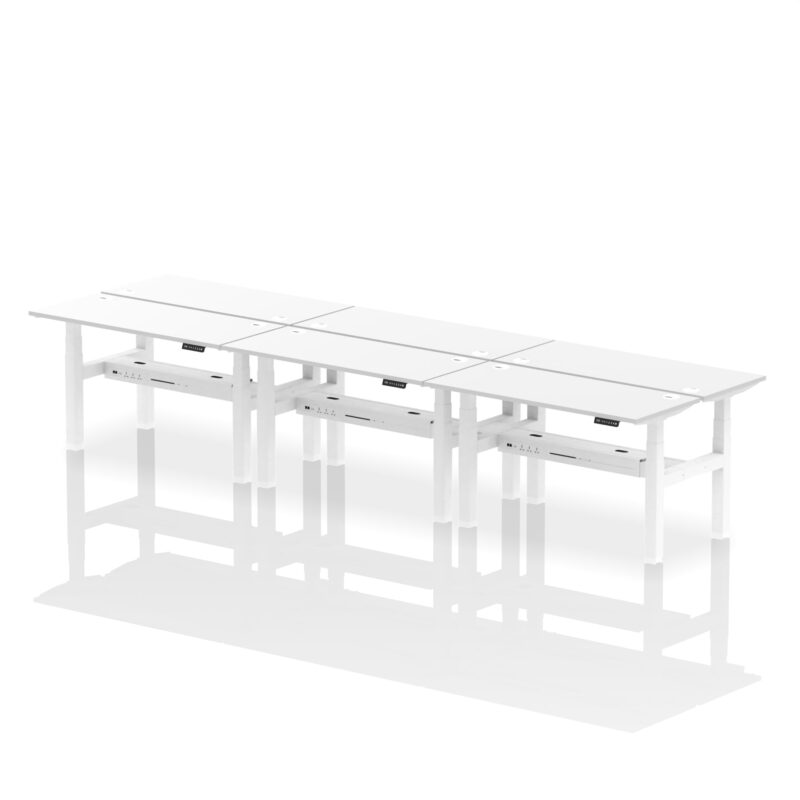 Air Back-to-Back Slimline Height Adjustable Bench Desk - 6 Person - Image 36