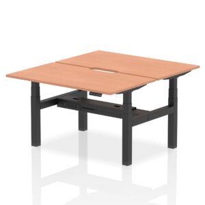 Air Back-to-Back Scalloped Edge Height Adjustable Bench Desk - 2 Person - Image 19
