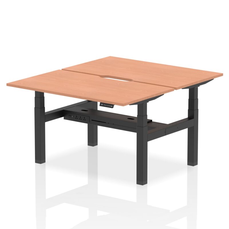 Air Back-to-Back Scalloped Edge Height Adjustable Bench Desk - 2 Person - Image 19