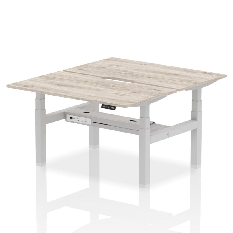 Air Back-to-Back Scalloped Edge Height Adjustable Bench Desk - 2 Person - Image 23