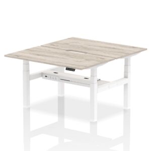 Air Back-to-Back Scalloped Edge Height Adjustable Bench Desk - 2 Person - Image 24