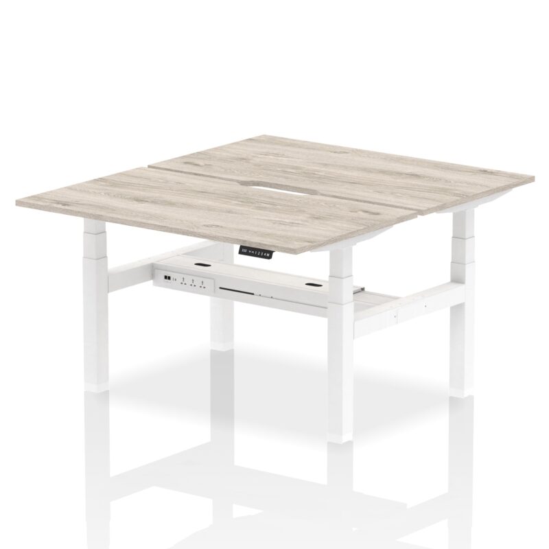 Air Back-to-Back Scalloped Edge Height Adjustable Bench Desk - 2 Person - Image 24
