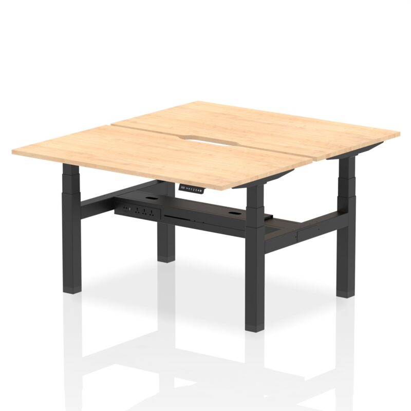 Air Back-to-Back Scalloped Edge Height Adjustable Bench Desk - 2 Person - Image 25