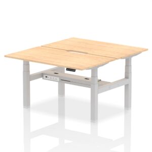 Air Back-to-Back Scalloped Edge Height Adjustable Bench Desk - 2 Person - Image 26