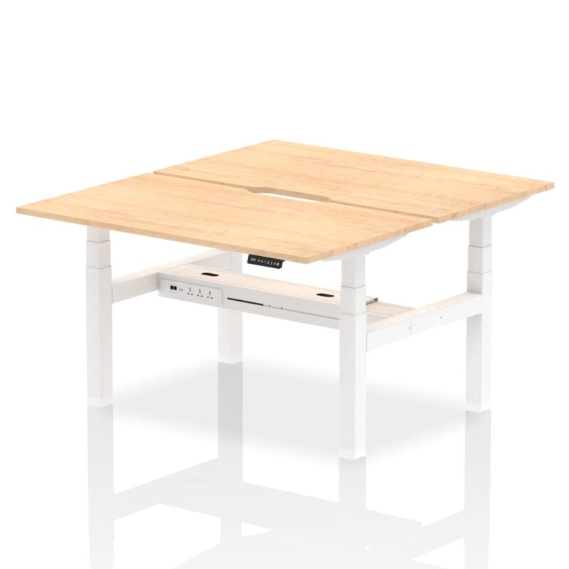 Air Back-to-Back Scalloped Edge Height Adjustable Bench Desk - 2 Person - Image 27