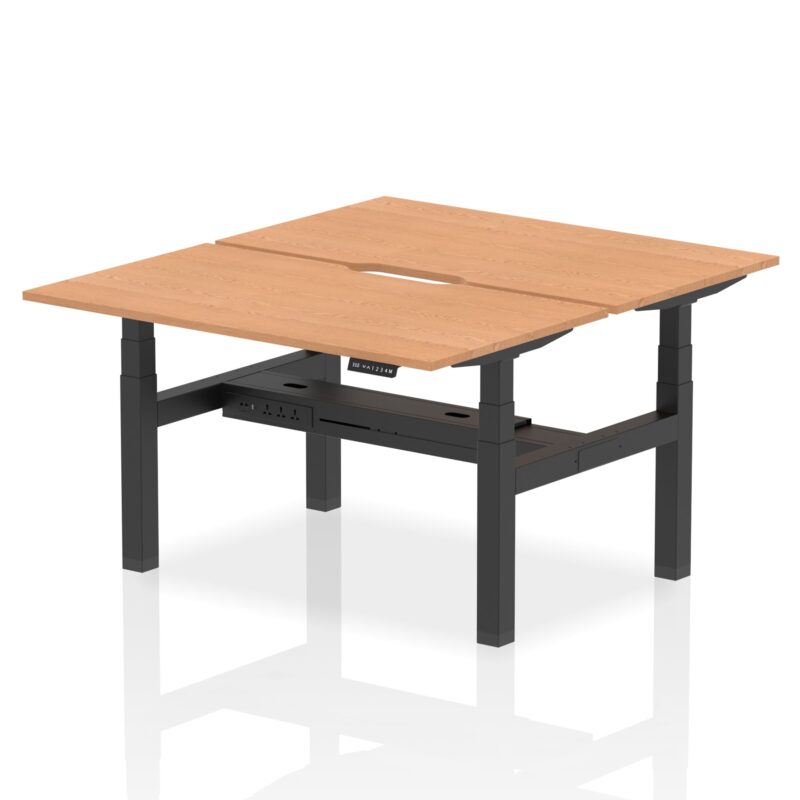 Air Back-to-Back Scalloped Edge Height Adjustable Bench Desk - 2 Person - Image 28
