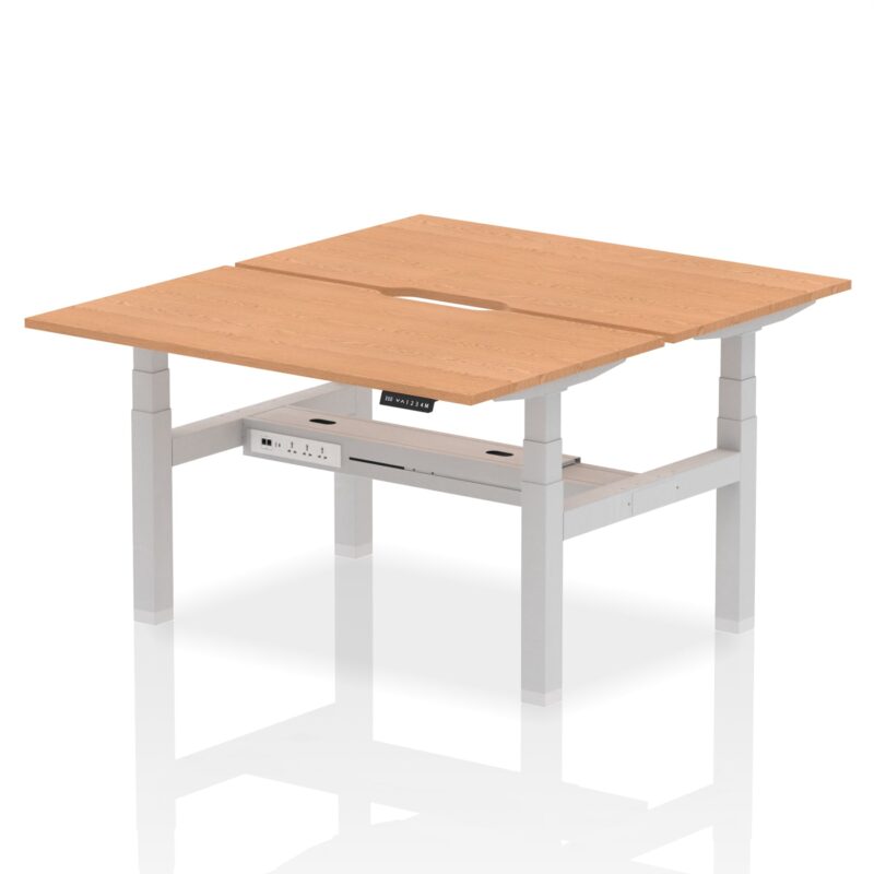 Air Back-to-Back Scalloped Edge Height Adjustable Bench Desk - 2 Person - Image 29