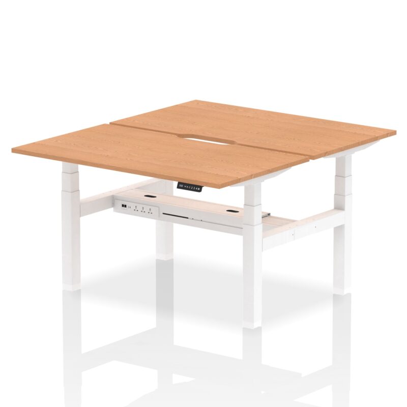 Air Back-to-Back Scalloped Edge Height Adjustable Bench Desk - 2 Person - Image 30