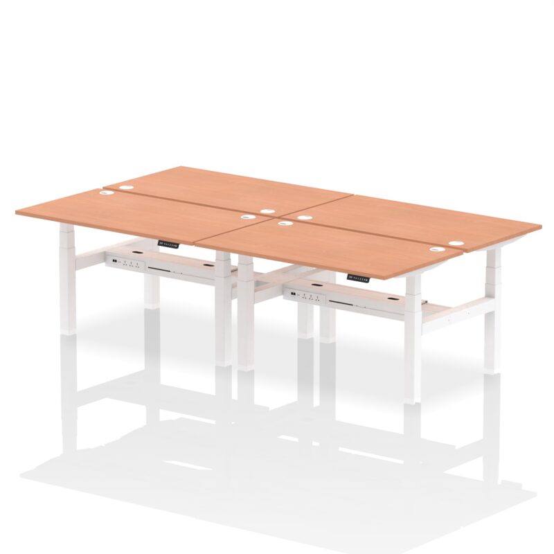 Air Back-to-Back Height Adjustable Bench Desk - 4 Person - Image 21