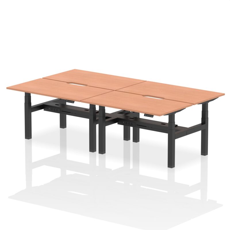 Air Back-to-Back Scalloped Edge Height Adjustable Bench Desk - 4 Person - Image 19