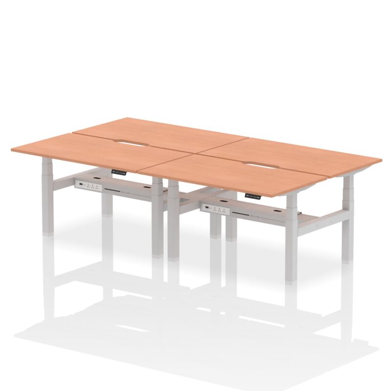 Air Back-to-Back Scalloped Edge Height Adjustable Bench Desk - 4 Person - Image 20