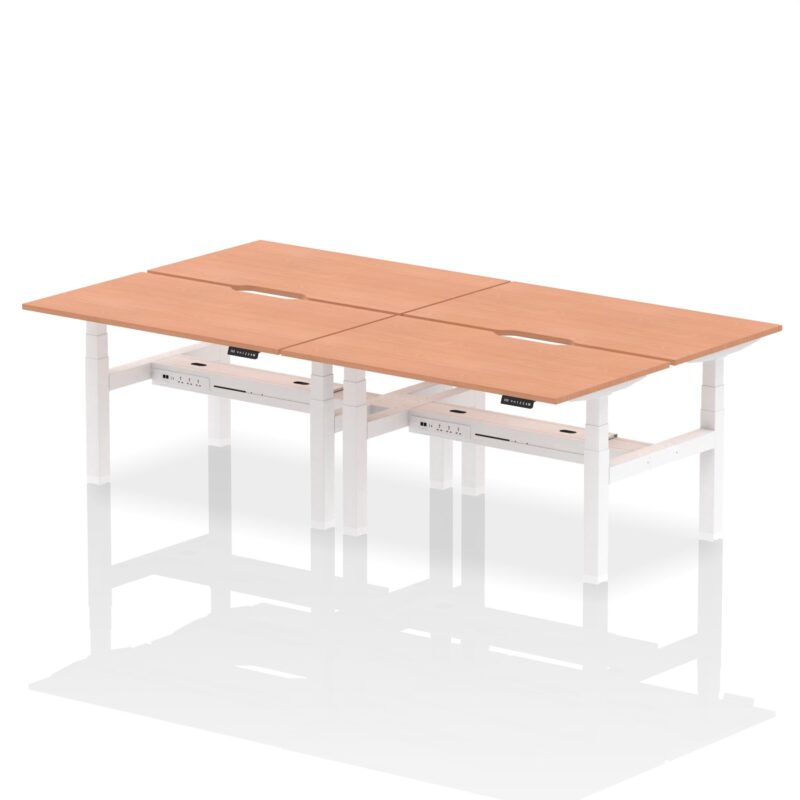 Air Back-to-Back Scalloped Edge Height Adjustable Bench Desk - 4 Person - Image 21