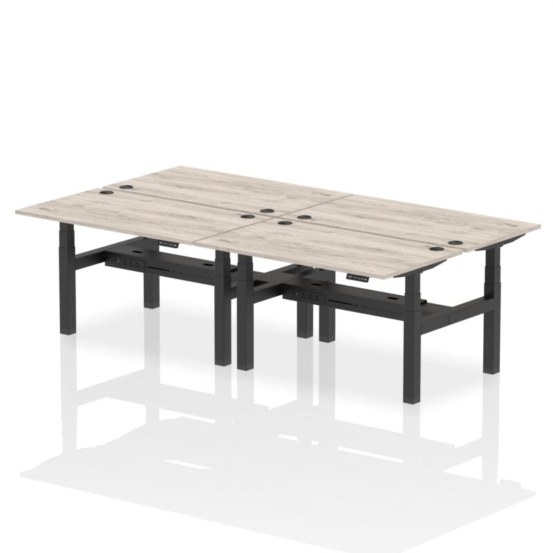 Air Back-to-Back Height Adjustable Bench Desk - 4 Person - Image 22