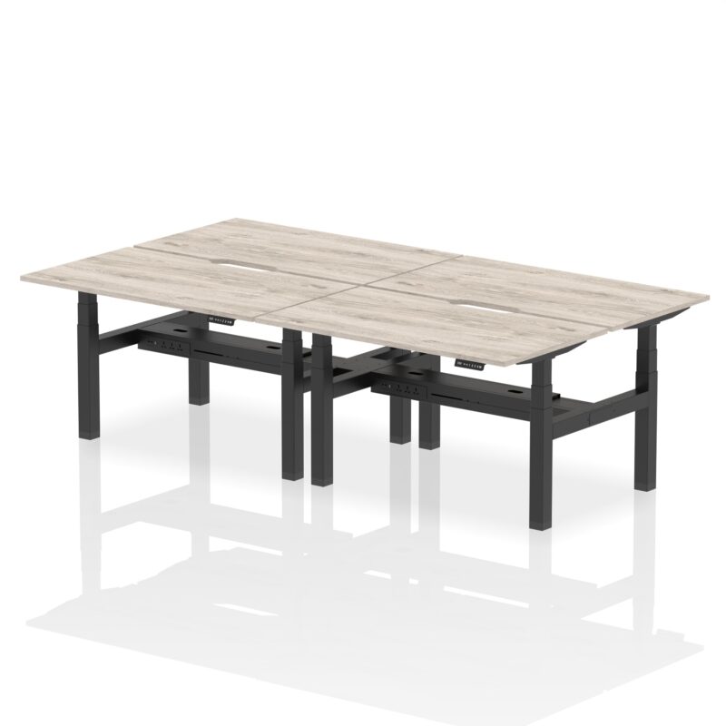 Air Back-to-Back Scalloped Edge Height Adjustable Bench Desk - 4 Person - Image 22