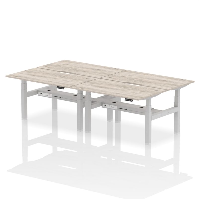Air Back-to-Back Scalloped Edge Height Adjustable Bench Desk - 4 Person - Image 23