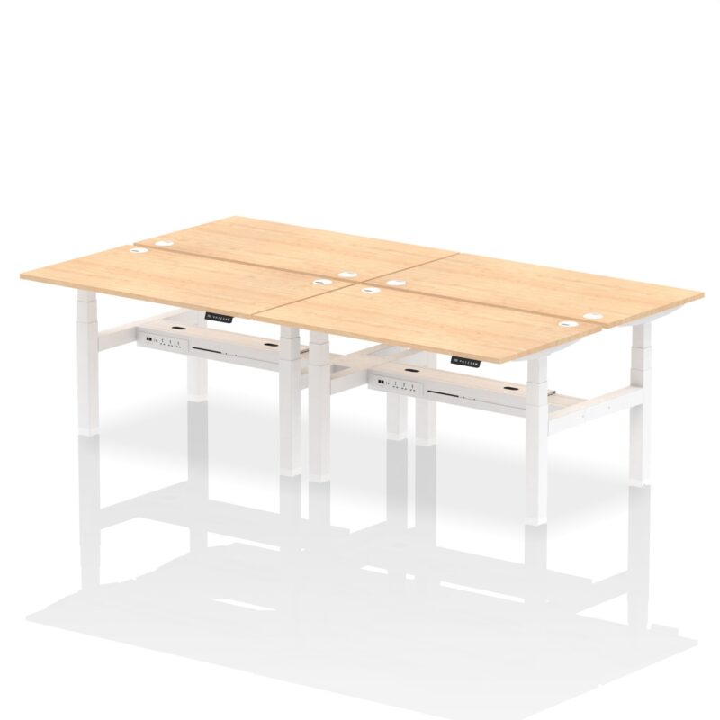 Air Back-to-Back Height Adjustable Bench Desk - 4 Person - Image 27