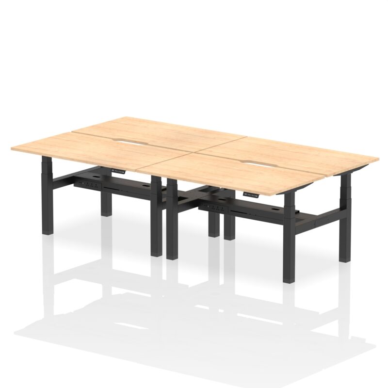 Air Back-to-Back Scalloped Edge Height Adjustable Bench Desk - 4 Person - Image 25