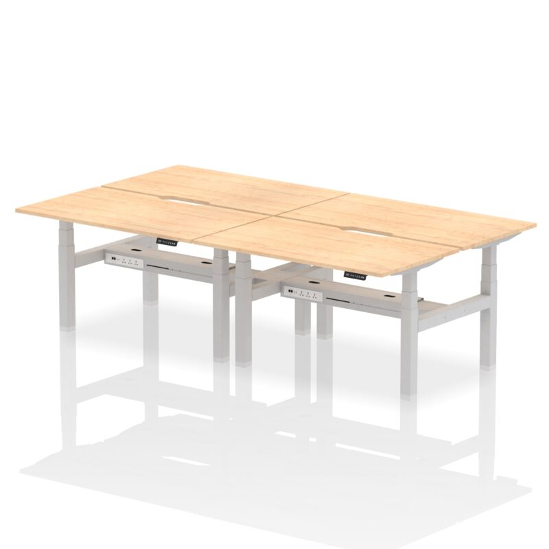 Air Back-to-Back Scalloped Edge Height Adjustable Bench Desk - 4 Person - Image 26