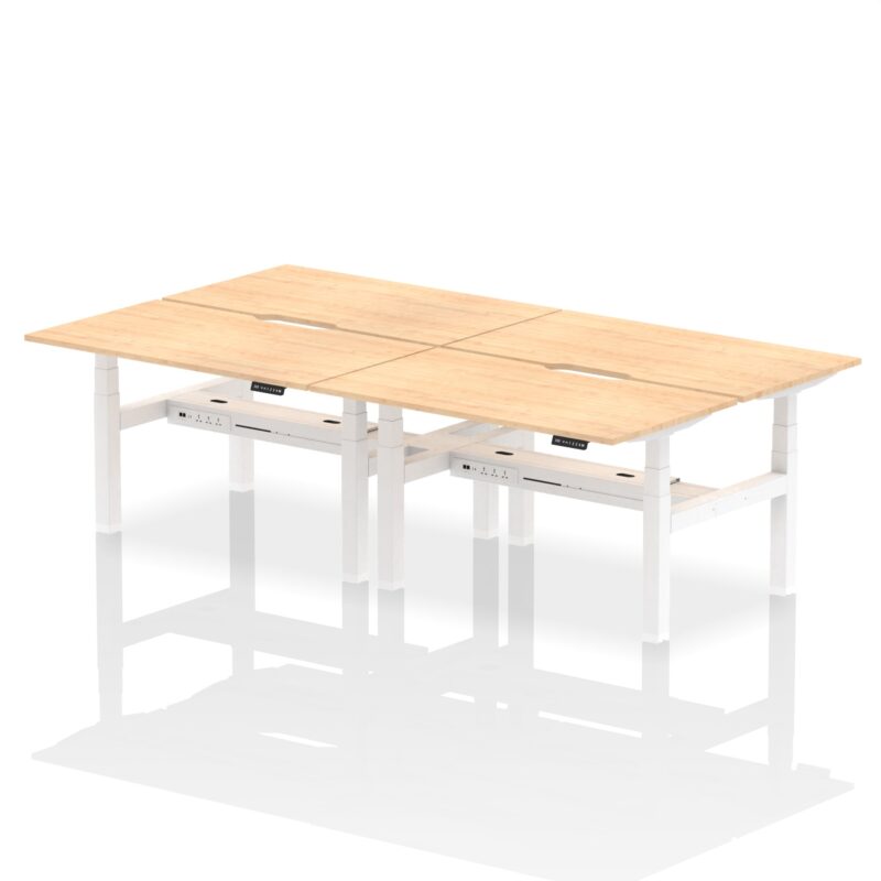 Air Back-to-Back Scalloped Edge Height Adjustable Bench Desk - 4 Person - Image 27
