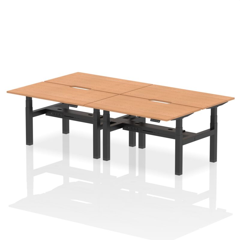 Air Back-to-Back Scalloped Edge Height Adjustable Bench Desk - 4 Person - Image 28