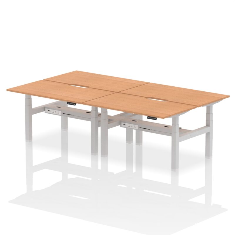 Air Back-to-Back Scalloped Edge Height Adjustable Bench Desk - 4 Person - Image 29
