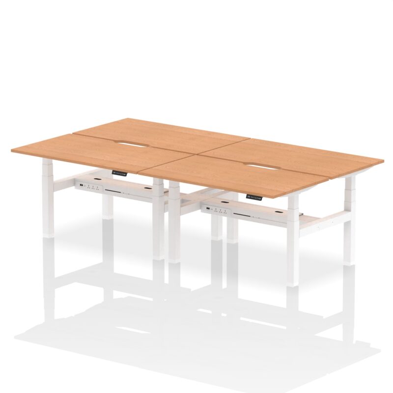 Air Back-to-Back Scalloped Edge Height Adjustable Bench Desk - 4 Person - Image 30