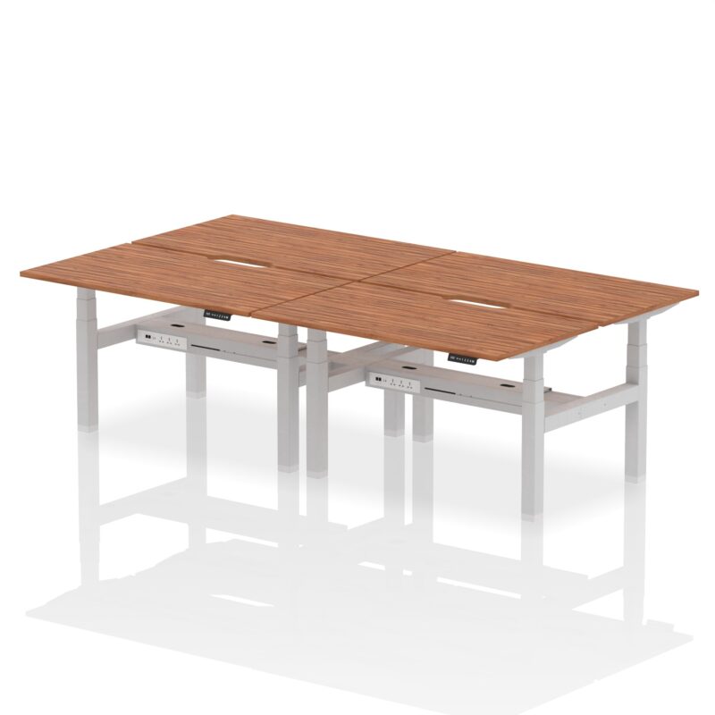 Air Back-to-Back Scalloped Edge Height Adjustable Bench Desk - 4 Person - Image 32