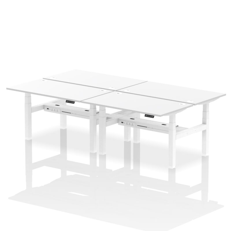 Air Back-to-Back Height Adjustable Bench Desk - 4 Person - Image 36