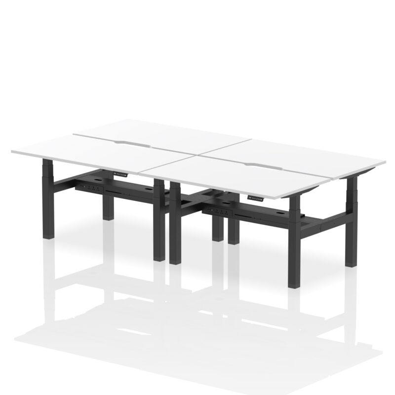 Air Back-to-Back Scalloped Edge Height Adjustable Bench Desk - 4 Person - Image 34