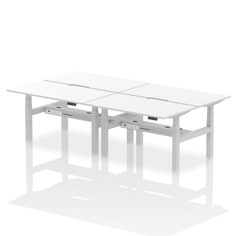 Air Back-to-Back Scalloped Edge Height Adjustable Bench Desk - 4 Person - Image 35