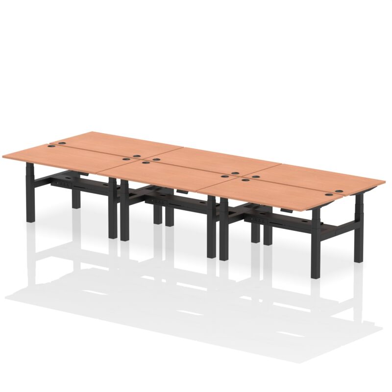 Air Back-to-Back Height Adjustable Bench Desk - 6 Person - Image 19
