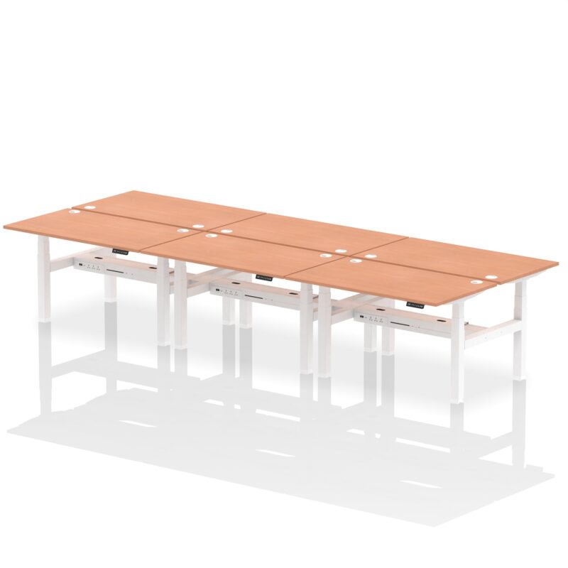 Air Back-to-Back Height Adjustable Bench Desk - 6 Person - Image 21