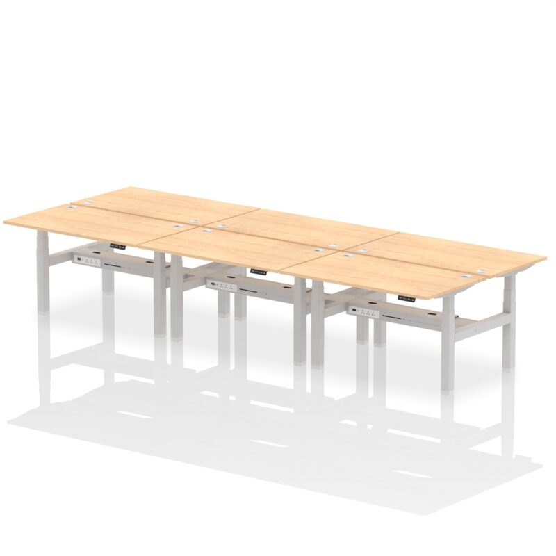 Air Back-to-Back Height Adjustable Bench Desk - 6 Person - Image 26