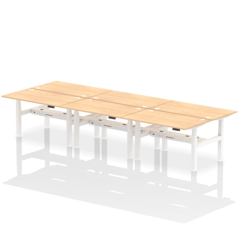 Air Back-to-Back Height Adjustable Bench Desk - 6 Person - Image 27