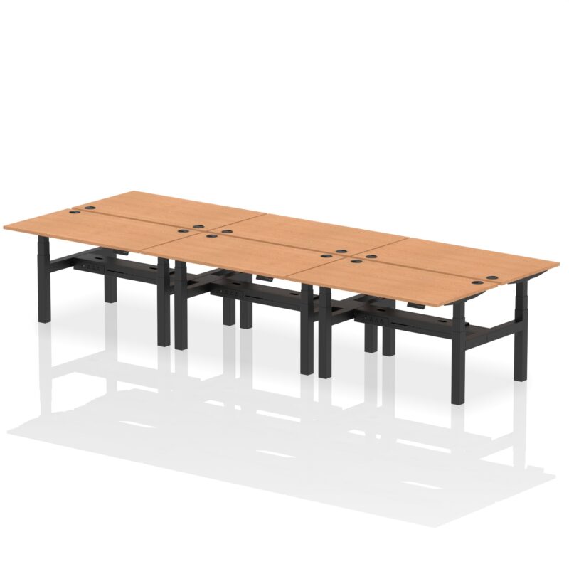 Air Back-to-Back Height Adjustable Bench Desk - 6 Person - Image 28