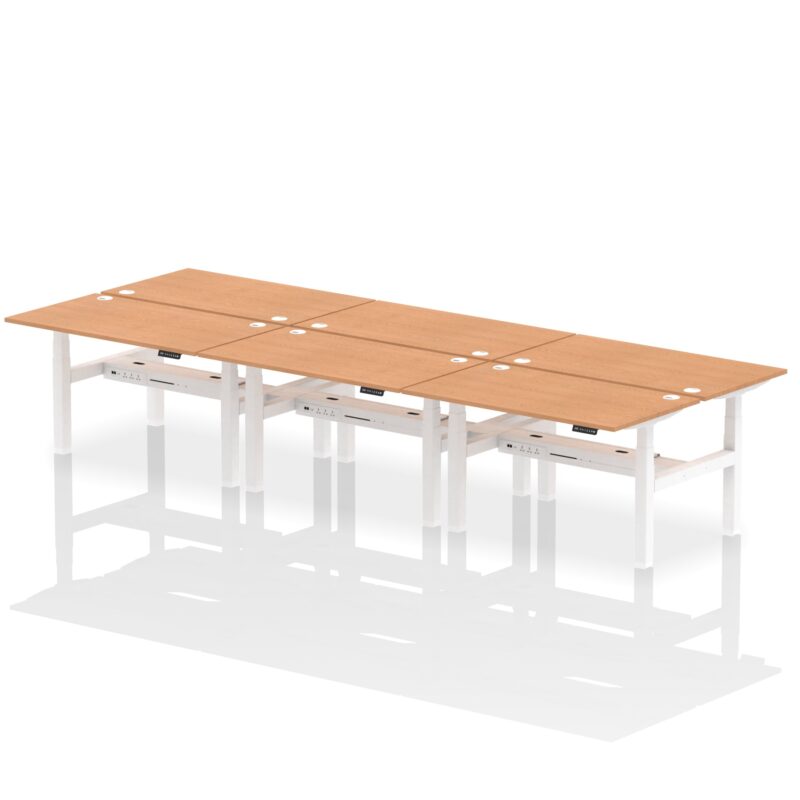 Air Back-to-Back Height Adjustable Bench Desk - 6 Person - Image 30