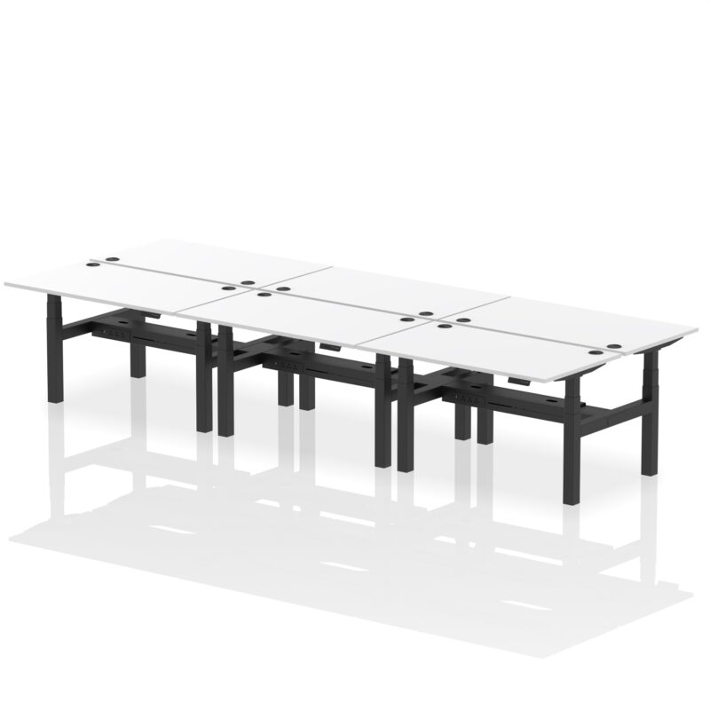 Air Back-to-Back Height Adjustable Bench Desk - 6 Person - Image 34