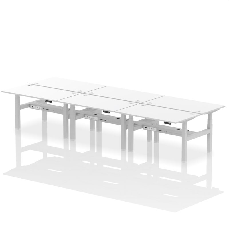 Air Back-to-Back Height Adjustable Bench Desk - 6 Person - Image 35