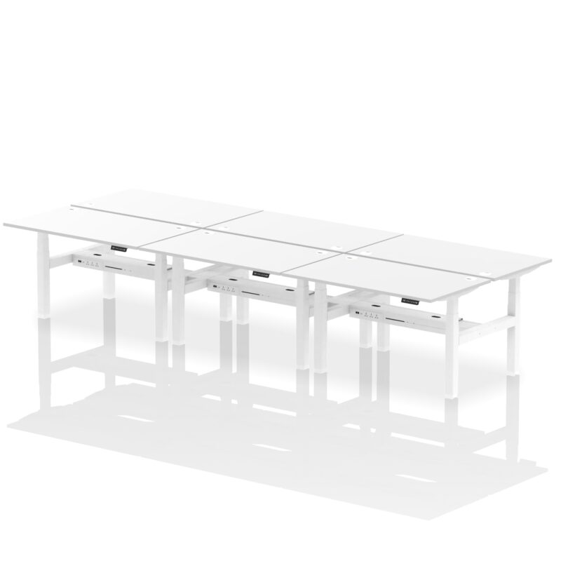 Air Back-to-Back Height Adjustable Bench Desk - 6 Person - Image 36