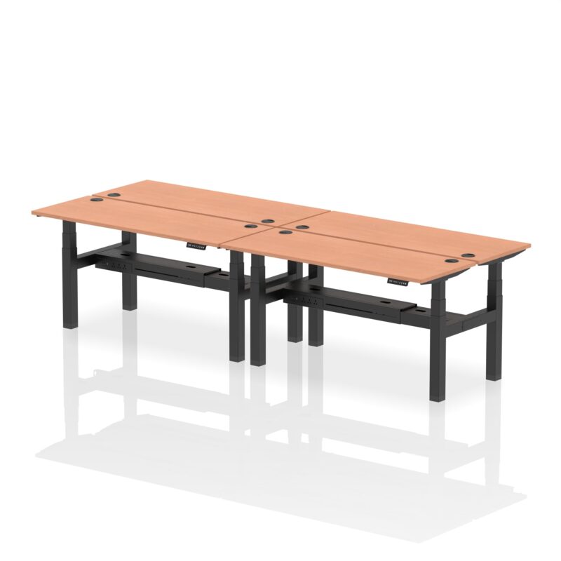 Air Back-to-Back Slimline Height Adjustable Bench Desk - 4 Person - Image 37
