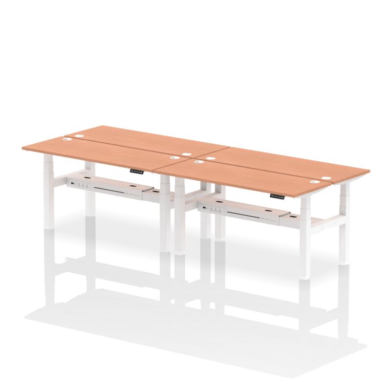 Air Back-to-Back Slimline Height Adjustable Bench Desk - 4 Person - Image 39