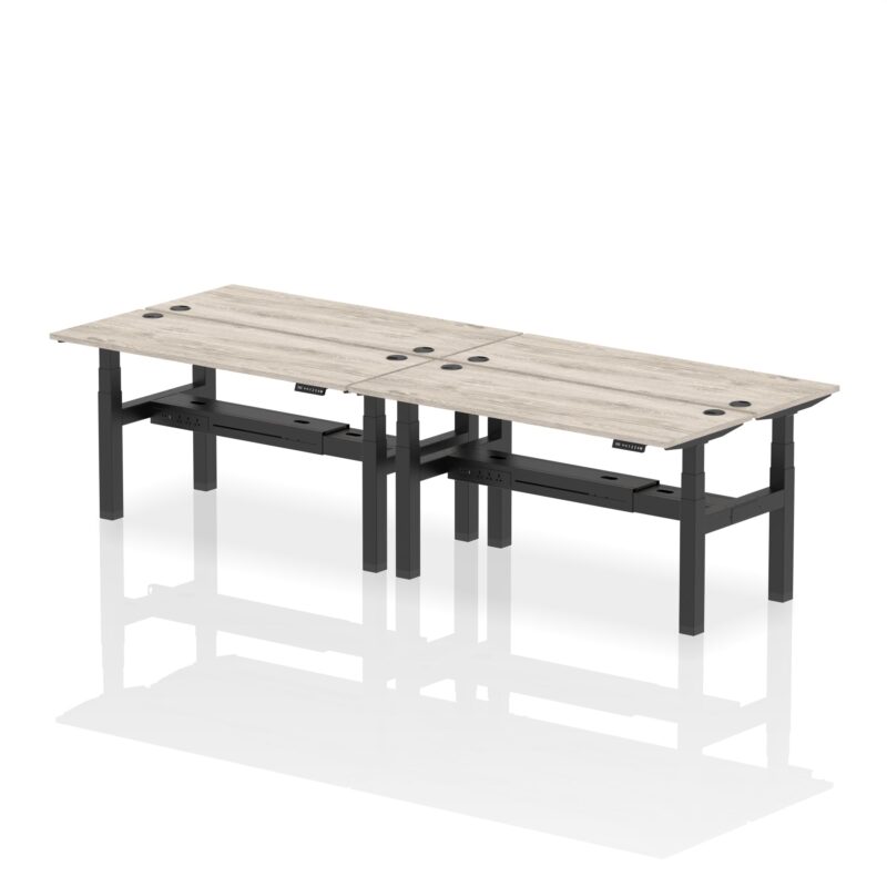 Air Back-to-Back Slimline Height Adjustable Bench Desk - 4 Person - Image 40