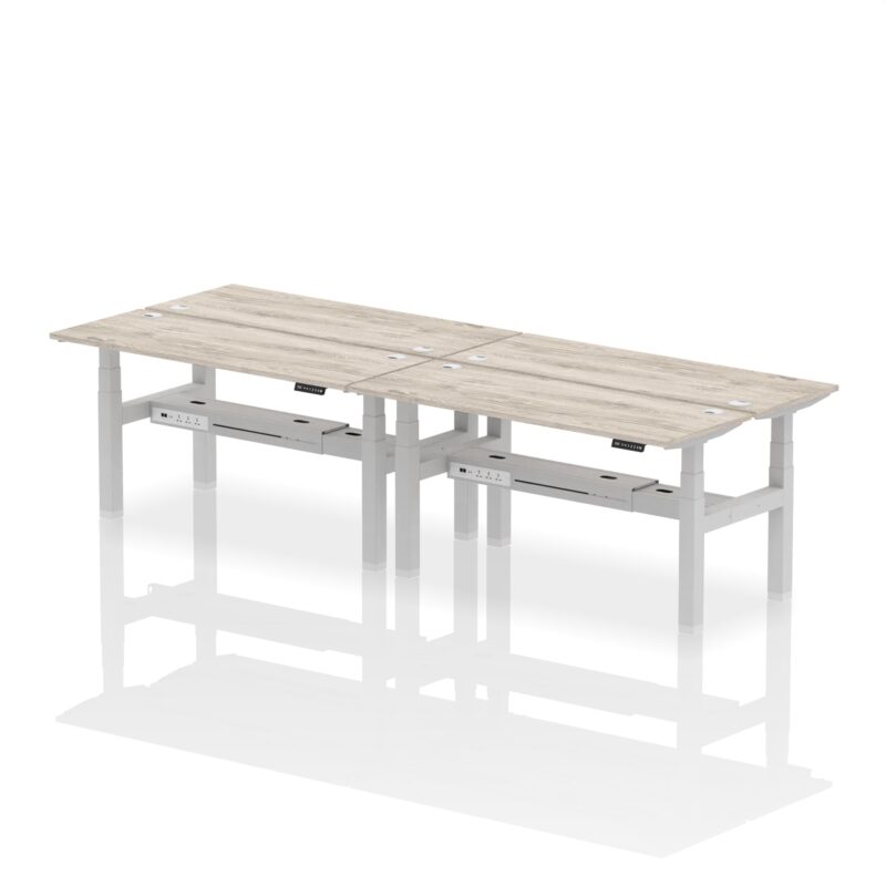 Air Back-to-Back Slimline Height Adjustable Bench Desk - 4 Person - Image 41