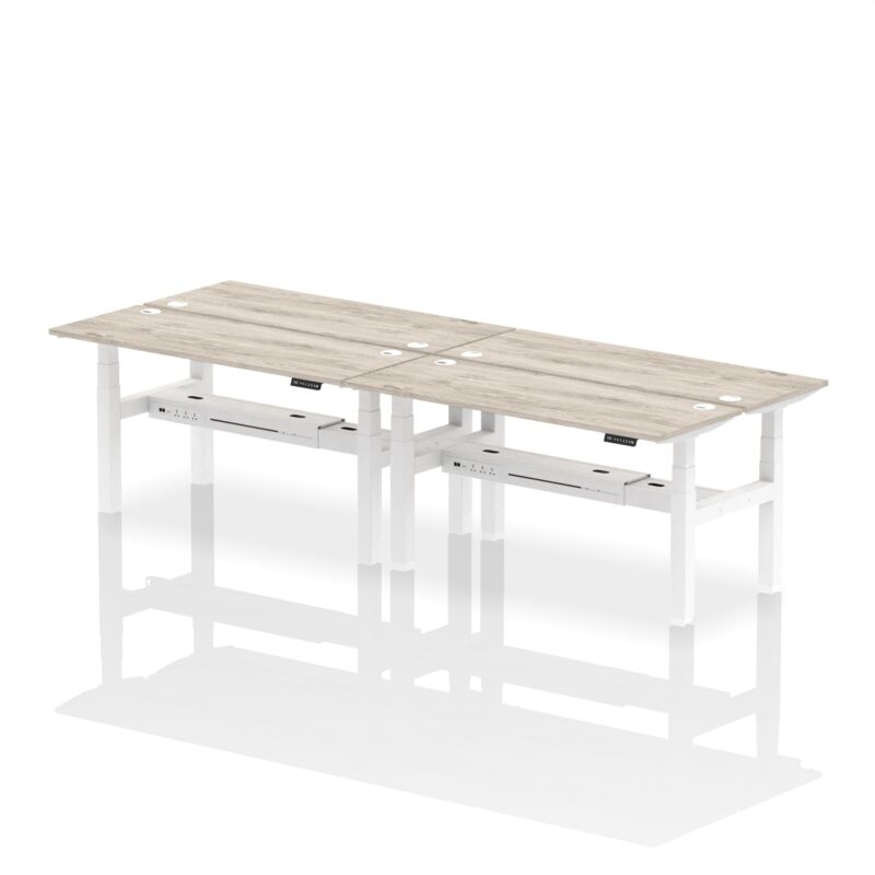 Air Back-to-Back Slimline Height Adjustable Bench Desk - 4 Person - Image 42