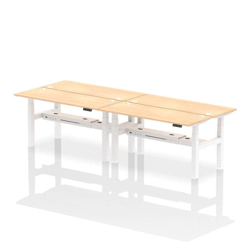 Air Back-to-Back Slimline Height Adjustable Bench Desk - 4 Person - Image 45