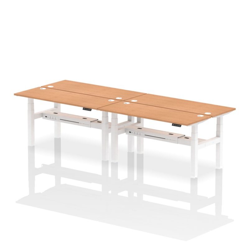 Air Back-to-Back Slimline Height Adjustable Bench Desk - 4 Person - Image 48