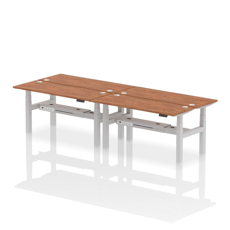Air Back-to-Back Slimline Height Adjustable Bench Desk - 4 Person - Image 50
