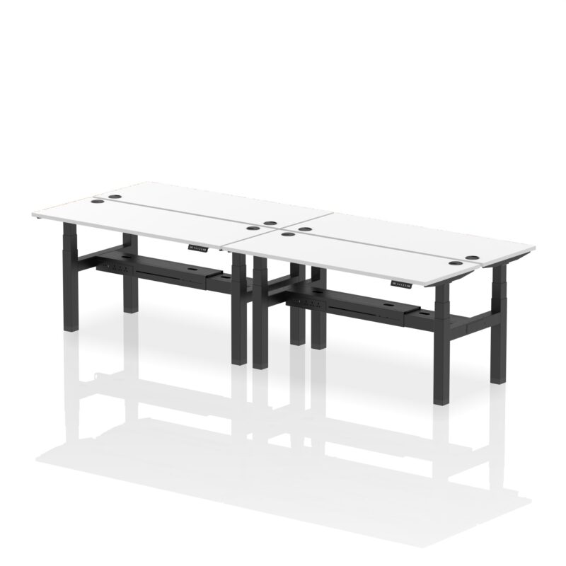 Air Back-to-Back Slimline Height Adjustable Bench Desk - 4 Person - Image 52