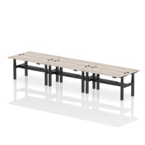 Air Back-to-Back Slimline Height Adjustable Bench Desk - 6 Person - Image 39